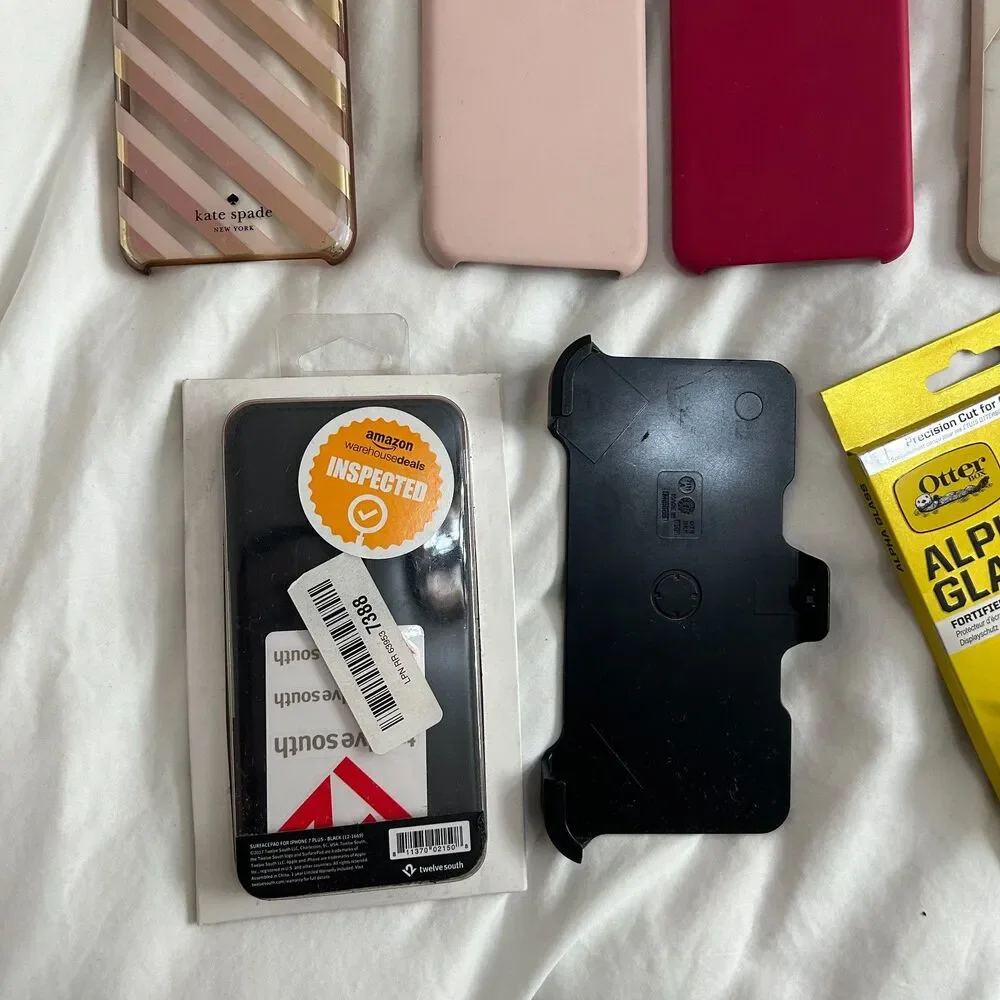 Lot of 9 iPhone 8 Plus or iPhone 7 Plus cases, 1 holster, 2 screen protectors